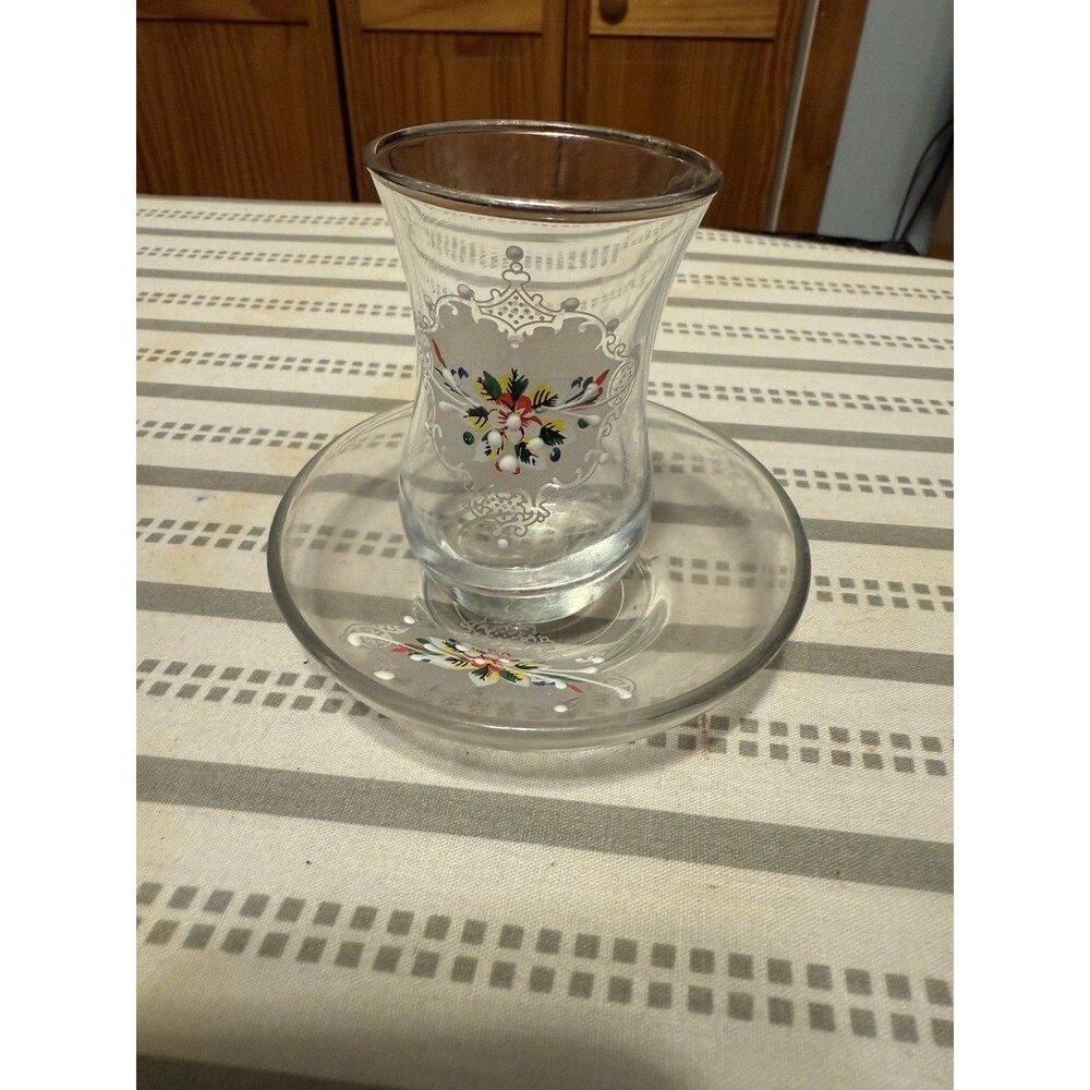 Turkish Silsal Majestic Istikanah Small Tea Cup and Saucer